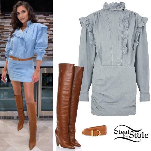 Chambray Dress, Brown Boots