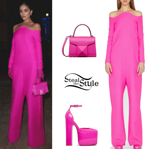Pink Jumpsuit and Pumps