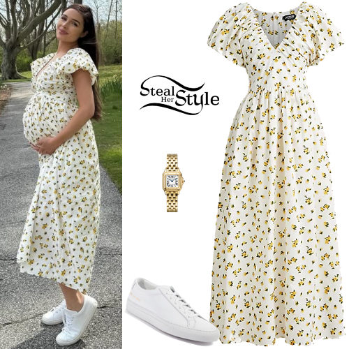 Printed Dress, White Sneakers