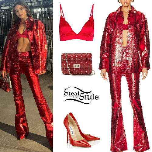Red Metallic Shirt and Pants