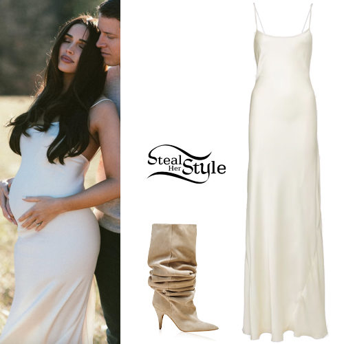 Satin Dress, Suede Boots