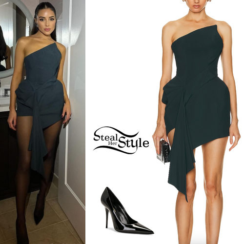 Strapless Mini Dress and Pumps