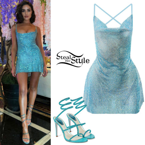 Turquoise Crystal Dress and Sandals