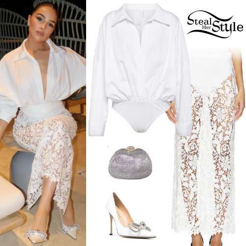 White Bodysuit, Lace Skirt