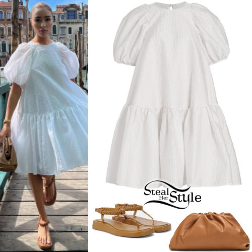 White Dress and Tan Sandals