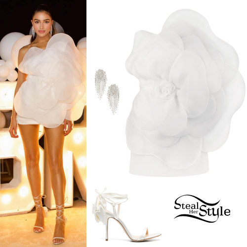 White Flower Mini Dress and Heels