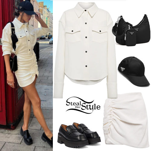 White Shirt, Ruched Skirt
