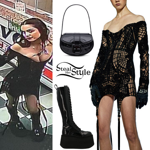 Black Mini Dress, Platform Boots