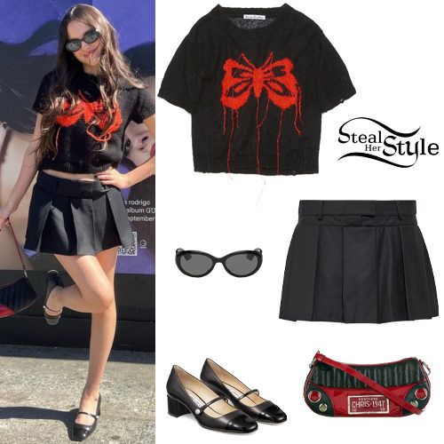 Butterfly Top, Black Skirt