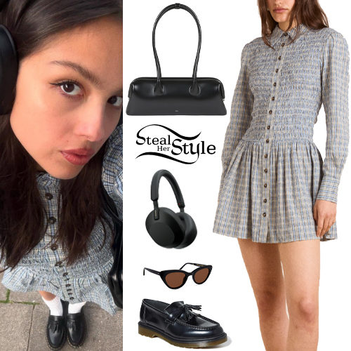 Checked Dress, Black Loafers