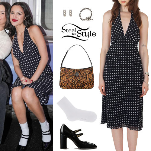 Polka-Dot Dress, Black Pumps
