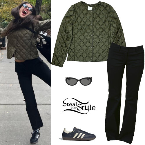 Quilted Jacket, Black Pants