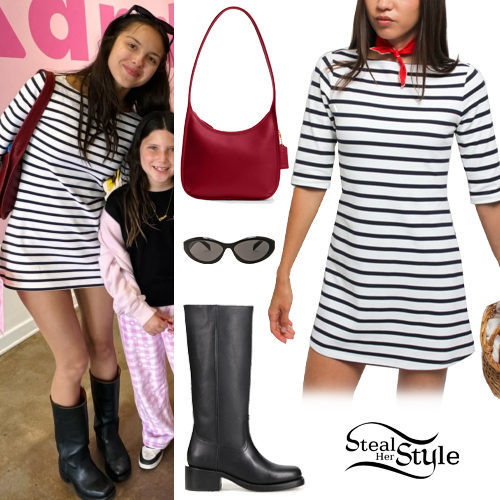 Striped Dress, Black Boots