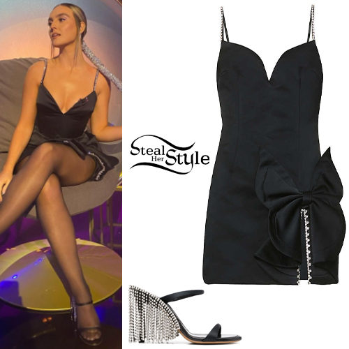 Black Crystal Dress and Sandals