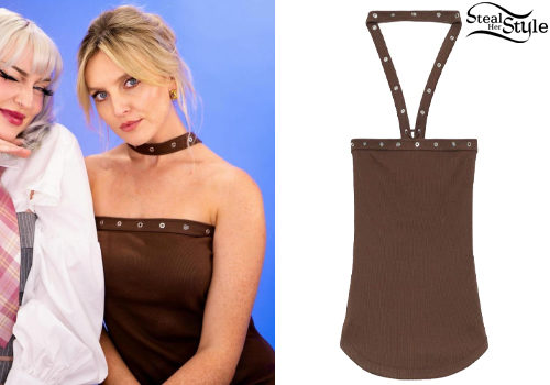 Brown Eyelet Top
