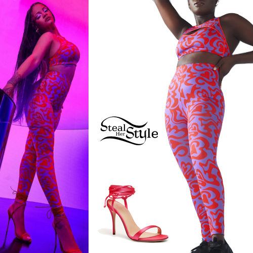 Printed Sports Bra and Leggings