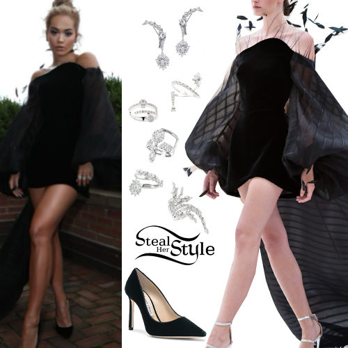 Black Gown and Pumps