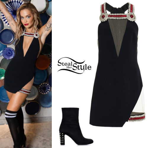 Black Mini Dress and Boots