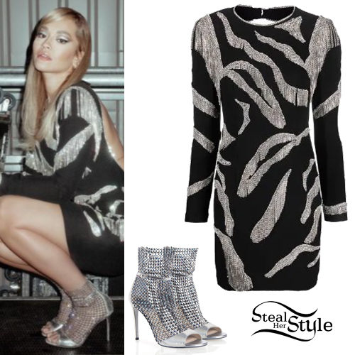 Crystal Mini Dress and Shoes