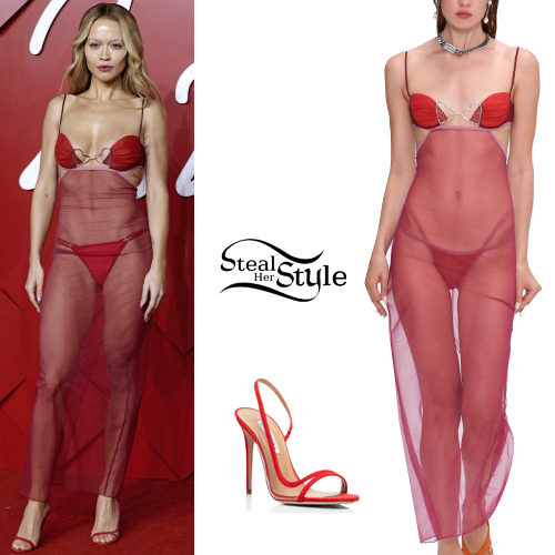 Red Dress and Sandals