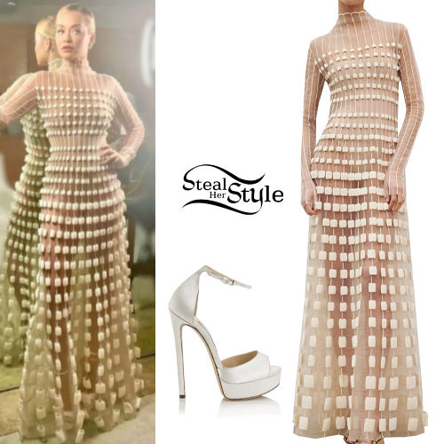 Sheer Dress and Platform Pumps