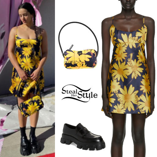 Black Yellow Daisy Print Outfit