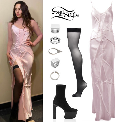 Pink Dress, Platform Boots