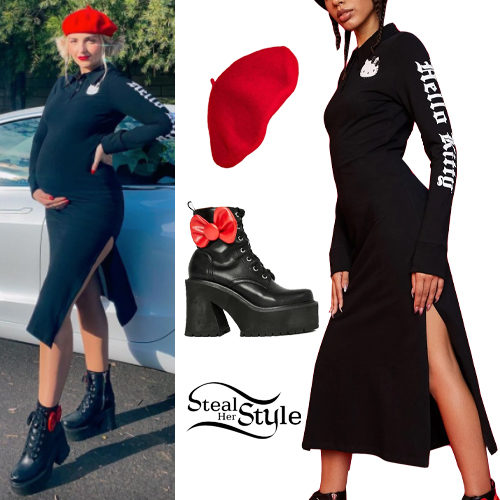 Black Midi Dress, Platform Boots