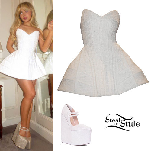 Corset Mini Dress, Platform Shoes