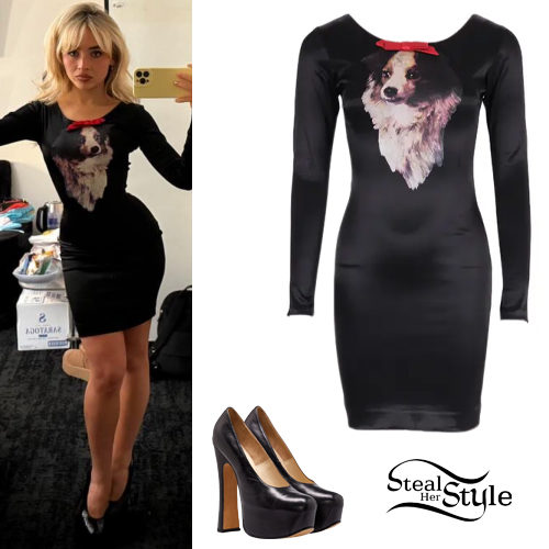 Vivienne Westwood Dog Print Dress and Platform Pumps