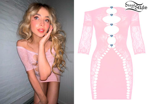 Pink Lace Cut-Out Mini Dress