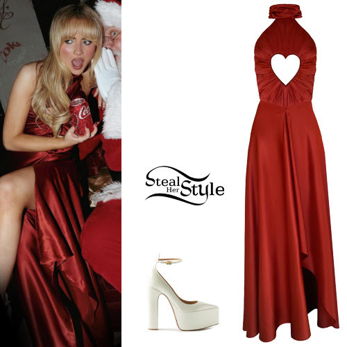 Red Dress, Platform Pumps