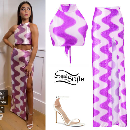 Printed Crop Top and Skirt