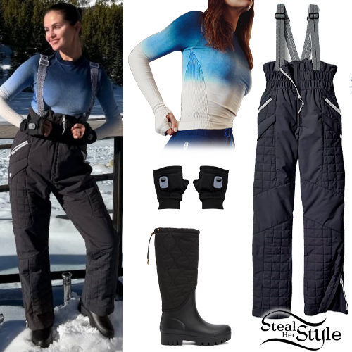 Blue Ombre Top, Black Bibs