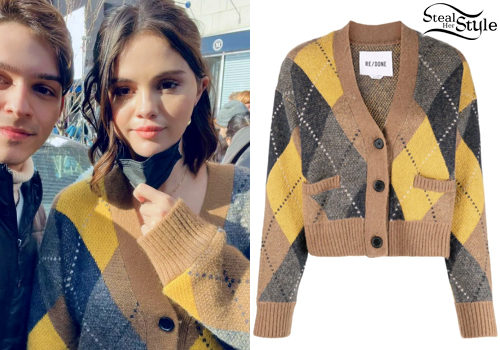 Argyle Crop Cardigan