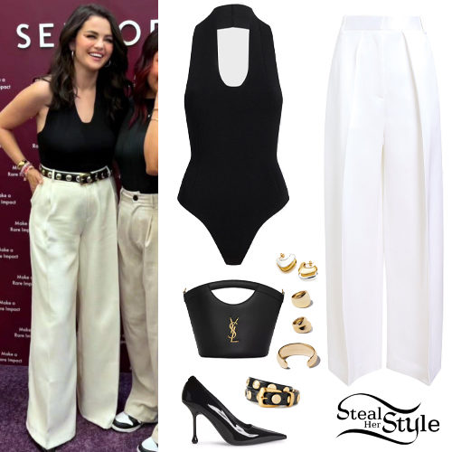 Black Bodysuit, White Pants