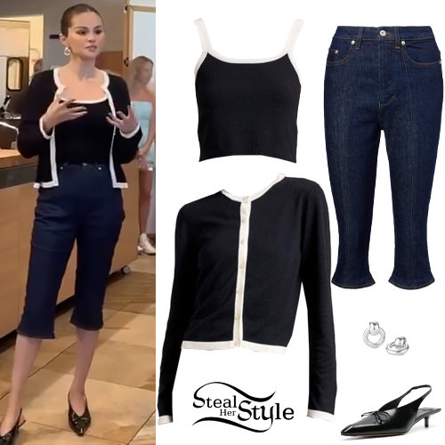 Black Cardigan, Blue Capri