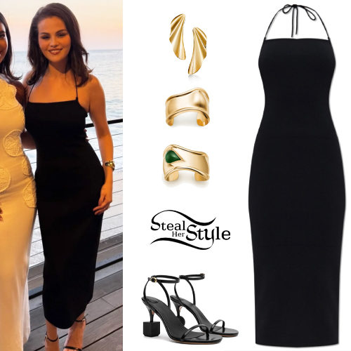 Black Dress and Sandals