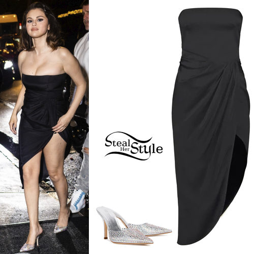 Black Dress, PVC Mules