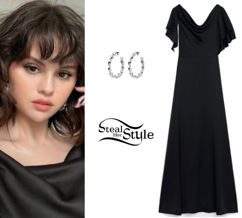 Black Dress, Silver Hoops