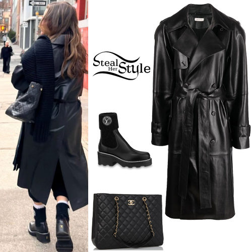 Black Leather Coat and Boots