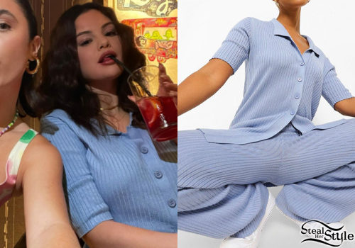 Blue Rib Knit Top and Pants