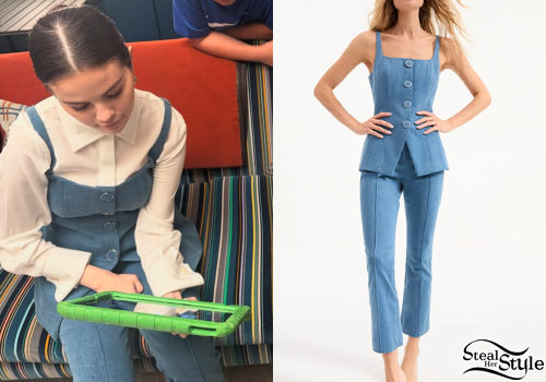 Blue Button-Up Denim Vest and Matching Trousers