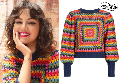 Rainbow Sweater, Floral Dress