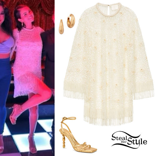 Embellished Dress, Gold Sandals