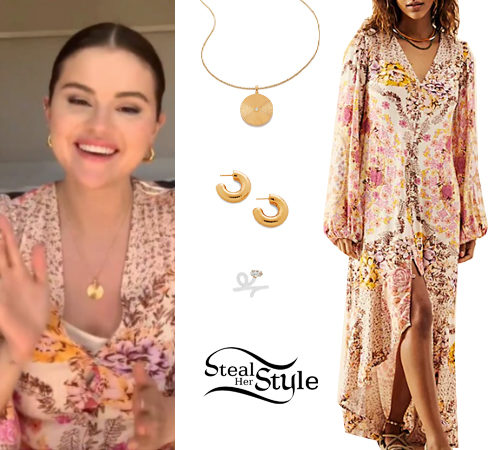 Floral Dress, Gold Jewelry