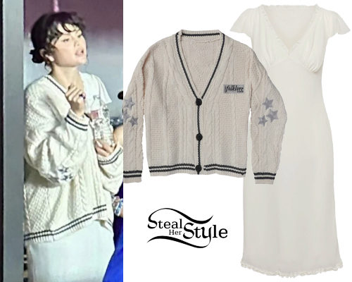 Folklore Cardigan, White Dress