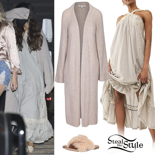 Grey Cardigan and Dress