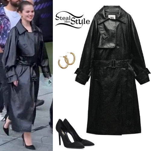 Leather Coat and Pumps