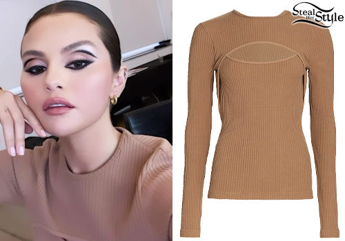 Nude Cut Out Rib Top